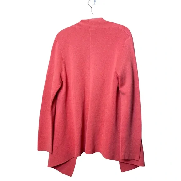 Eileen Fisher coral cardigan Women’s Silk Organic Cotton Blend Open Sweater - Picture 4 of 5